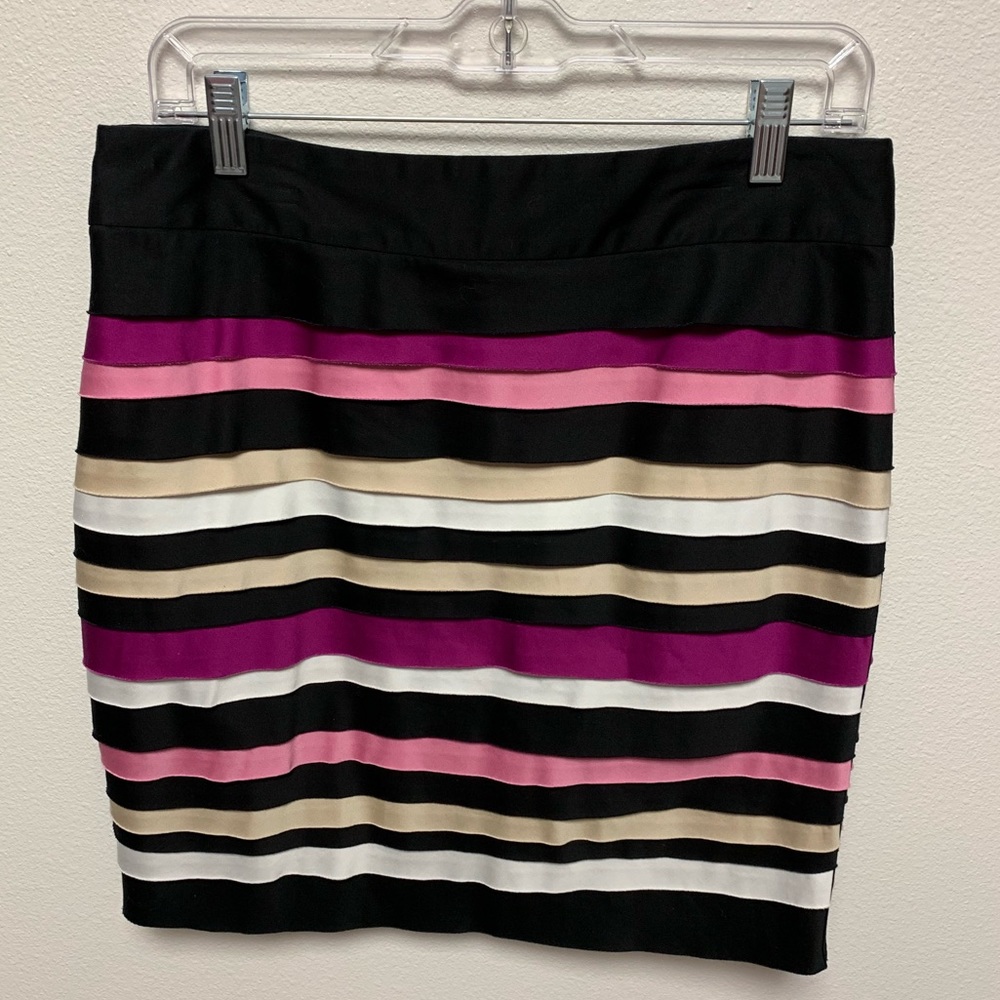 White Black Market Black Striped Skirt 10